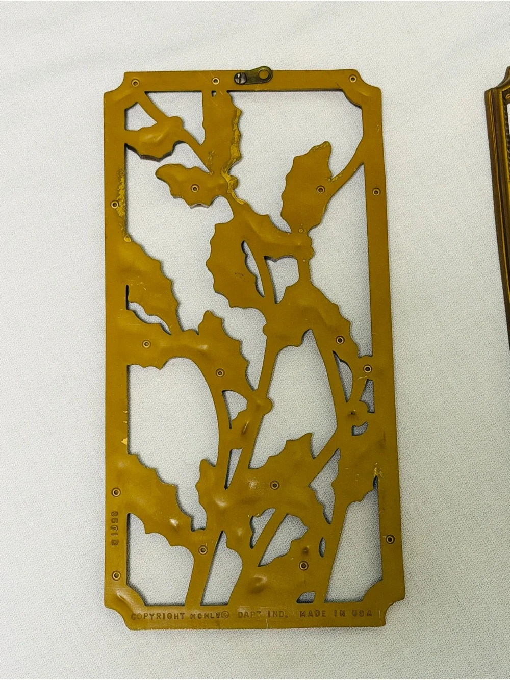 MCM 1955 Dart Industries Plastic Gold Flower Wall Seasonal Accents Set of 2